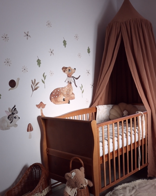 Adesivi murali per ragazze con animali della foresta