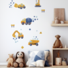 Decorazione murale con bulldozer e escavator