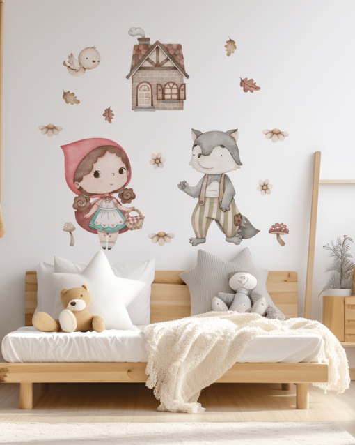 autocolant perete pentru copii scufița roșie